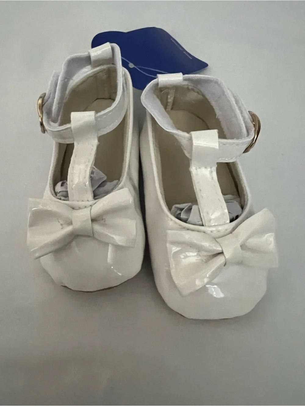White Patent Bow Mary Jane Baby Shoes
